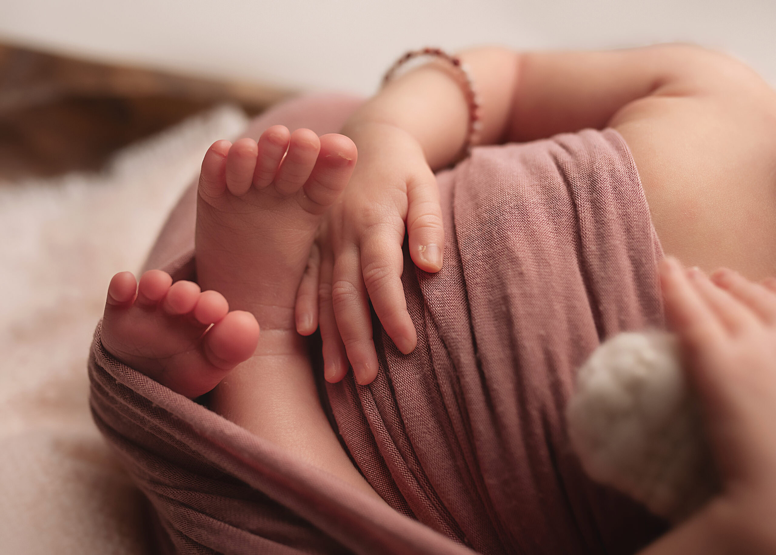 grand rapids newborn photo session close up of baby's hands and toes